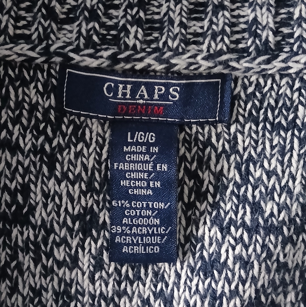 Chaps Dark Blue and White Vest, size large - Picture 4 of 5